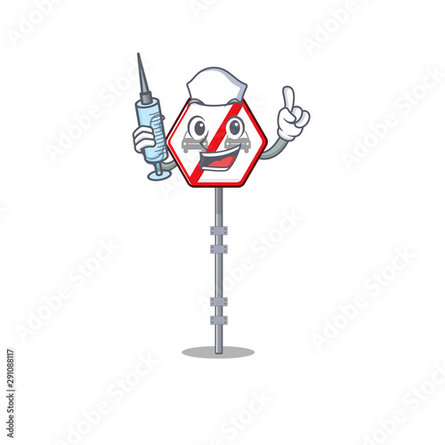 Nurse no overtaking cartoons on the curb
