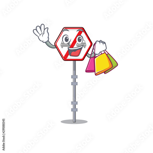 Shopping no overtaking cartoons on the curb