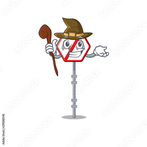 Witch no overtaking with the mascot shape