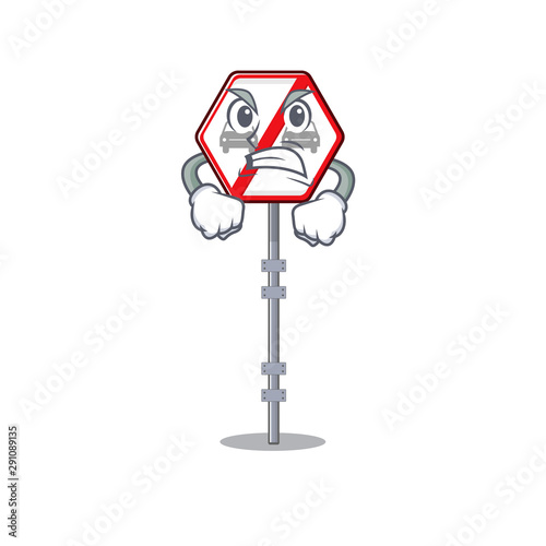 Angry no overtaking with the mascot shape