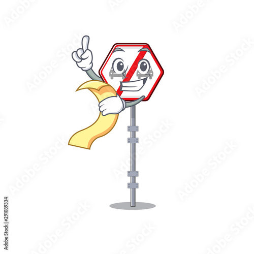 With menu no overtaking with the mascot shape