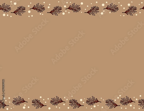 Cute autumn oak leaves seamless pattern. Fall decoration background texture tile. Space for text