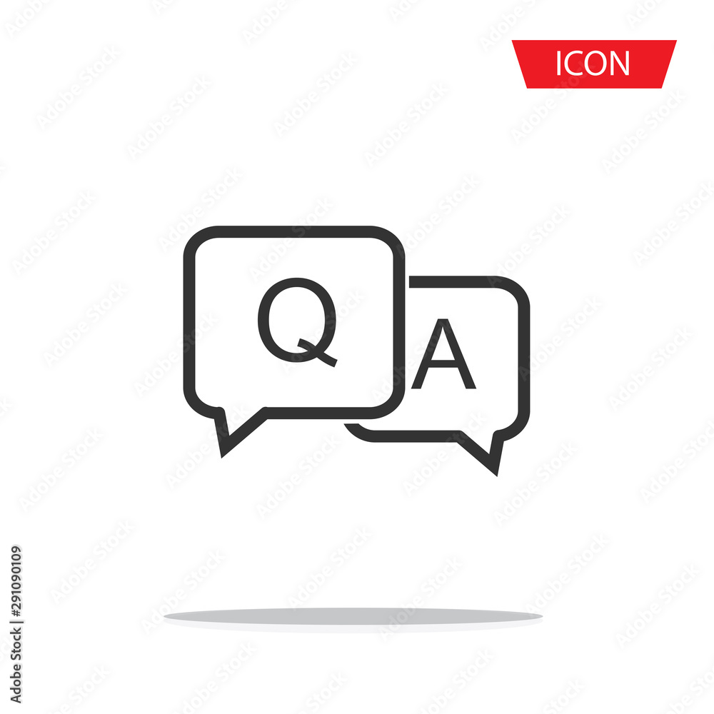 Fototapeta premium Question And Answer Icon Outline