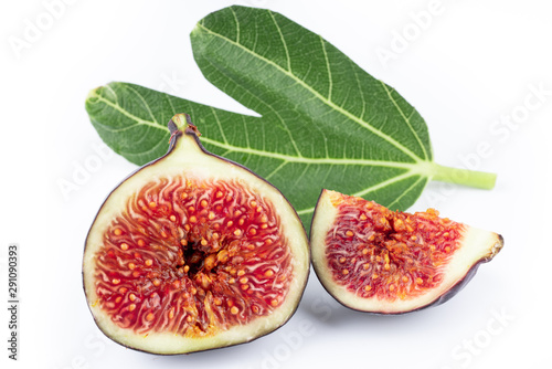 ripe sweet figs on white background