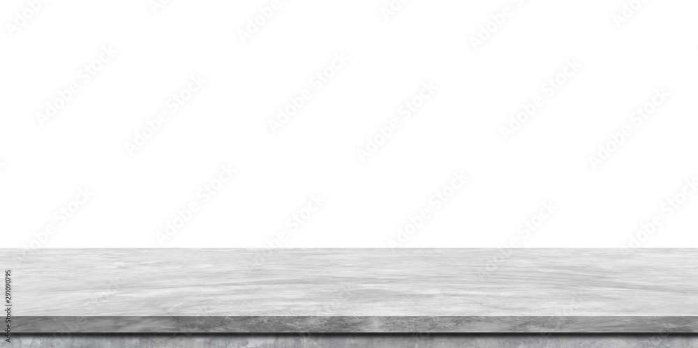 Empty marble table or shelf isolated on white background. For design or product display montage. Empty marble table or shelf isolated on white background. For design or product display montage.