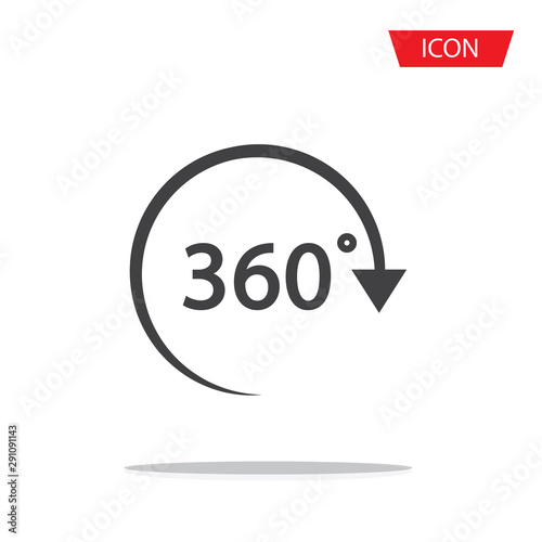 360 Degree View Related Vector Icons isolated on white background.