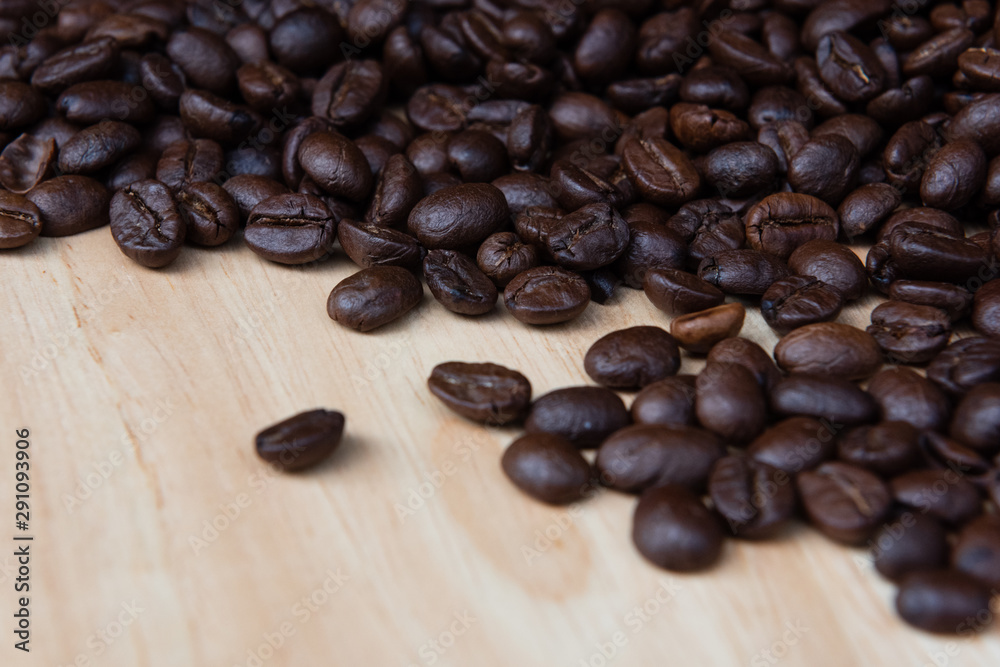 Close up roasted coffee beans as a texture background Close up roasted coffee beans as a texture background