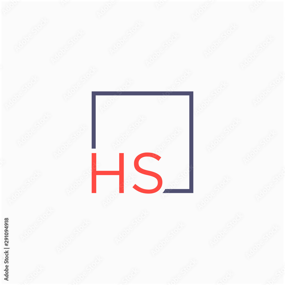 Letter HS Logo design with square frame line art. business consulting concept. studio,room,group icon. Suitable for business, consulting group company. - vector Letter HS Logo design with square frame line art. business consulting concept. studio,room,group icon. Suitable for business, consulting group company. - vector