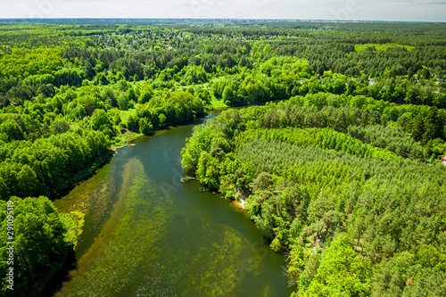 Winding river among the for...