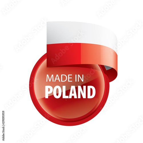 Poland flag, vector illustration on a white background photo