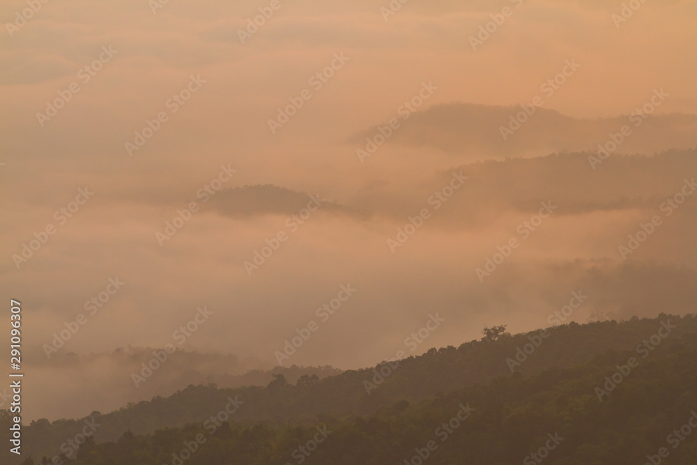 custom made wallpaper toronto digitalSilhouette of Mountain With Fluffy Clouds during Sunrise