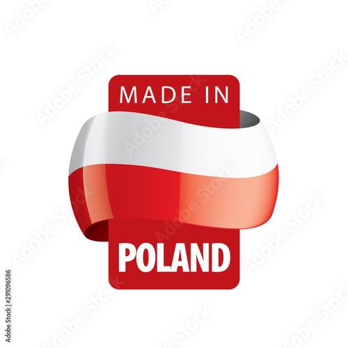 Poland flag, vector illustration on a white background photo