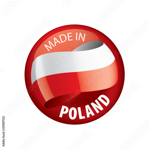 Poland flag, vector illustration on a white background photo