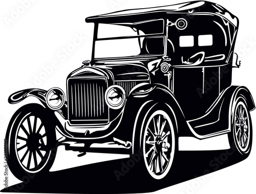 Classic vector retro vintage custom car design