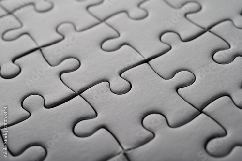 Jigsaw puzzle white colour,Puzzle pieces grid,Success.