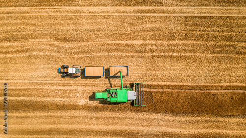 Combine drop the grain onto...