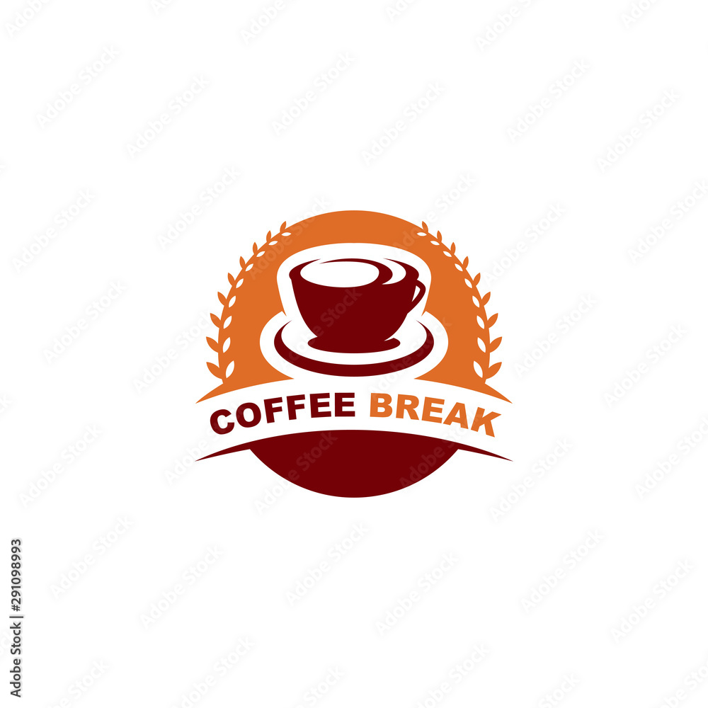 Coffee with cup logo design Coffee with cup logo design