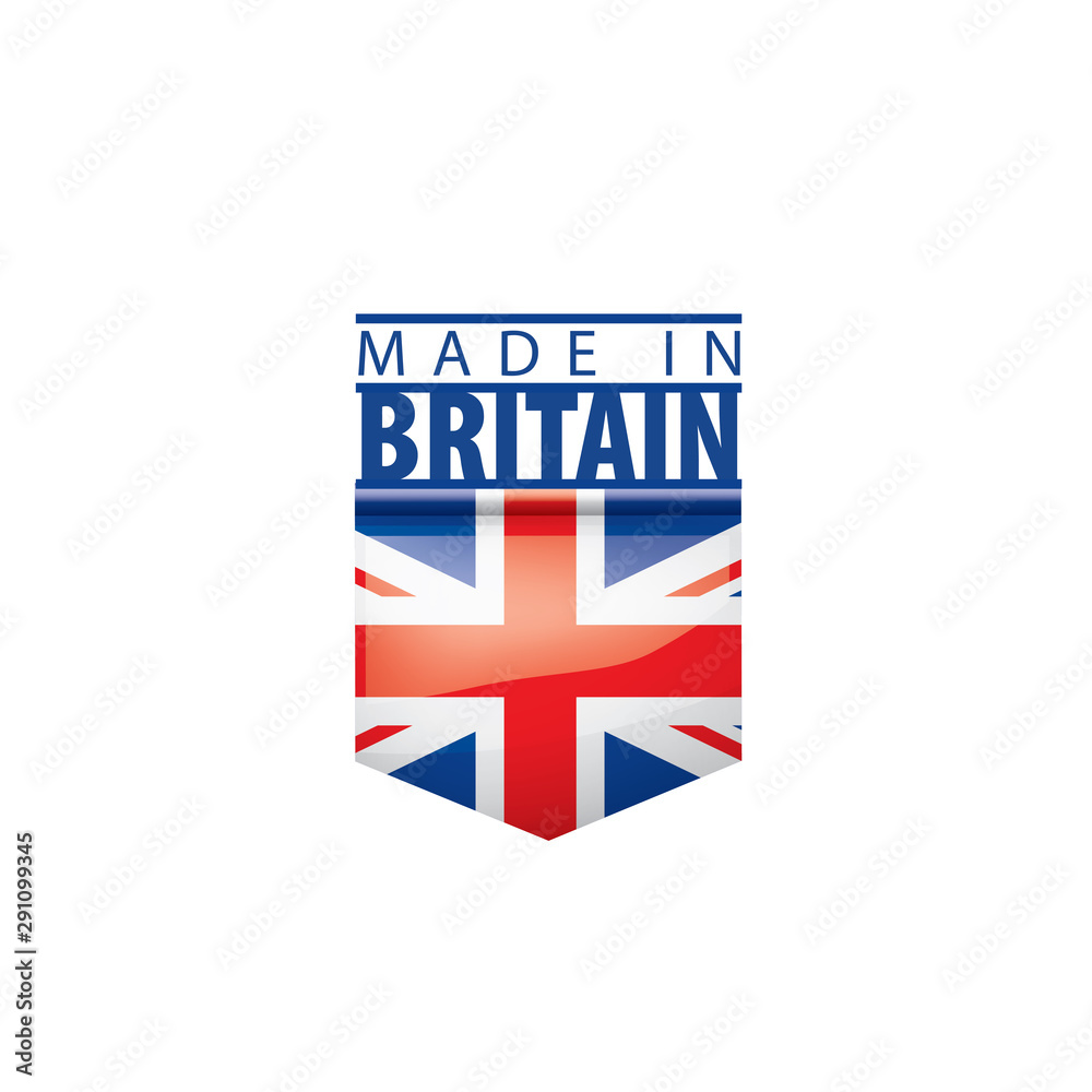 Fototapeta premium United Kingdom flag, vector illustration on a white background