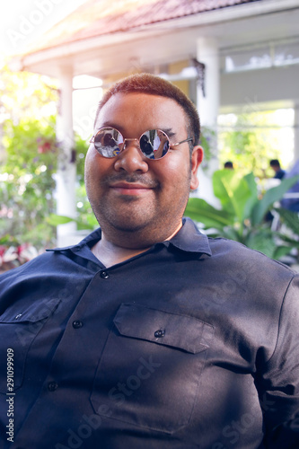 Fat people with glasses on sale