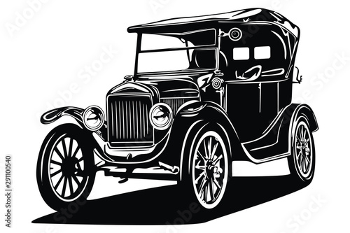 Classic vector retro vintage custom car design