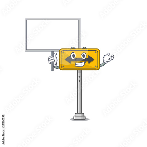 Bring board pass on either side isolated cartoon