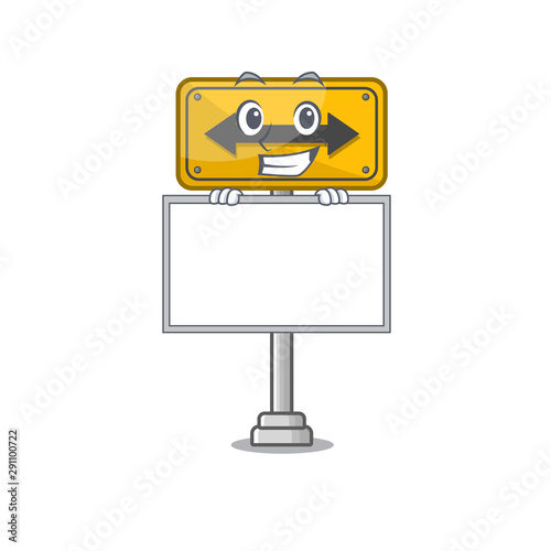 Grinning with board pass on either side isolated cartoon