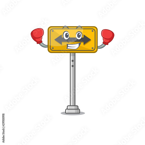 Boxing pass on either side isolated cartoon