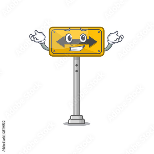 Grinning pass on either side shaped character