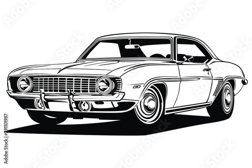 Classic vector retro vintage custom car design