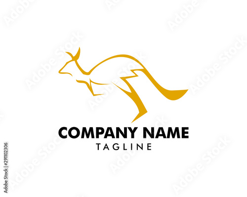 Kangaroo Logo Template vector illustration