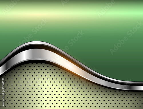 Metallic background silver green texture