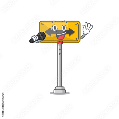 Singing pass on either side the cartoon