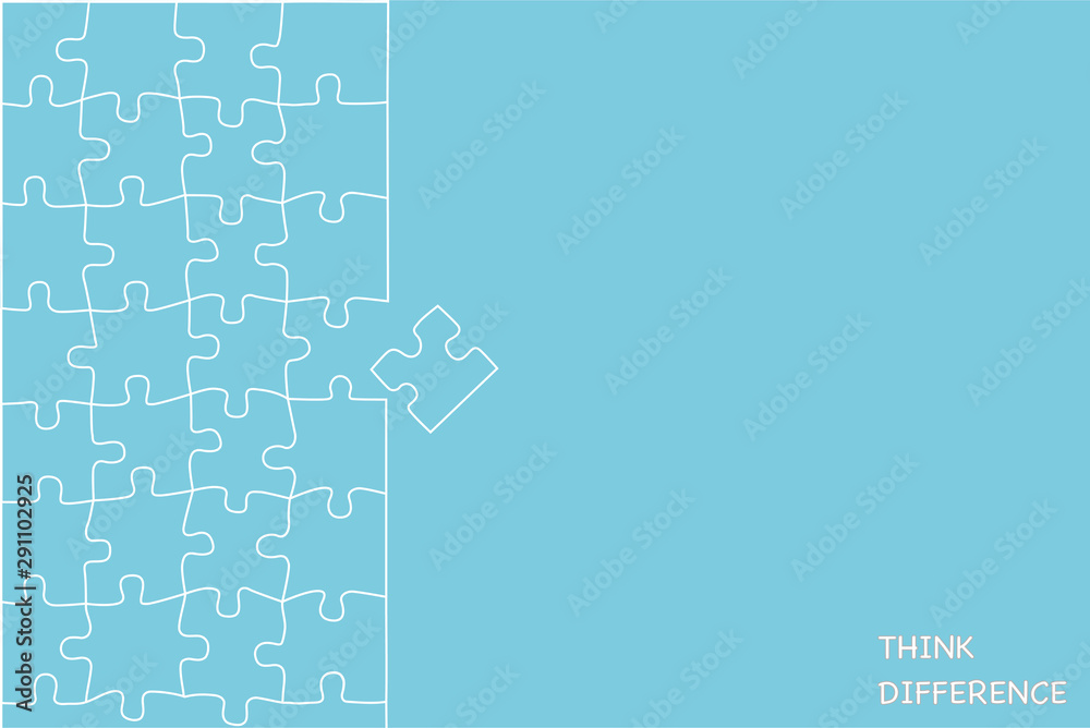 Fototapeta premium A piece of jigsaw separated from group, think difference concept.