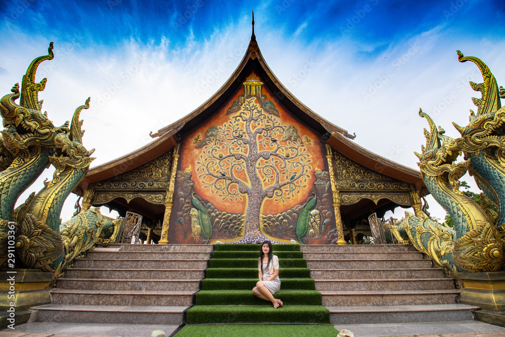 Naklejka premium Temple Sirindhorn Wararam Phuproud in Ubon Ratchathani Province Thailand