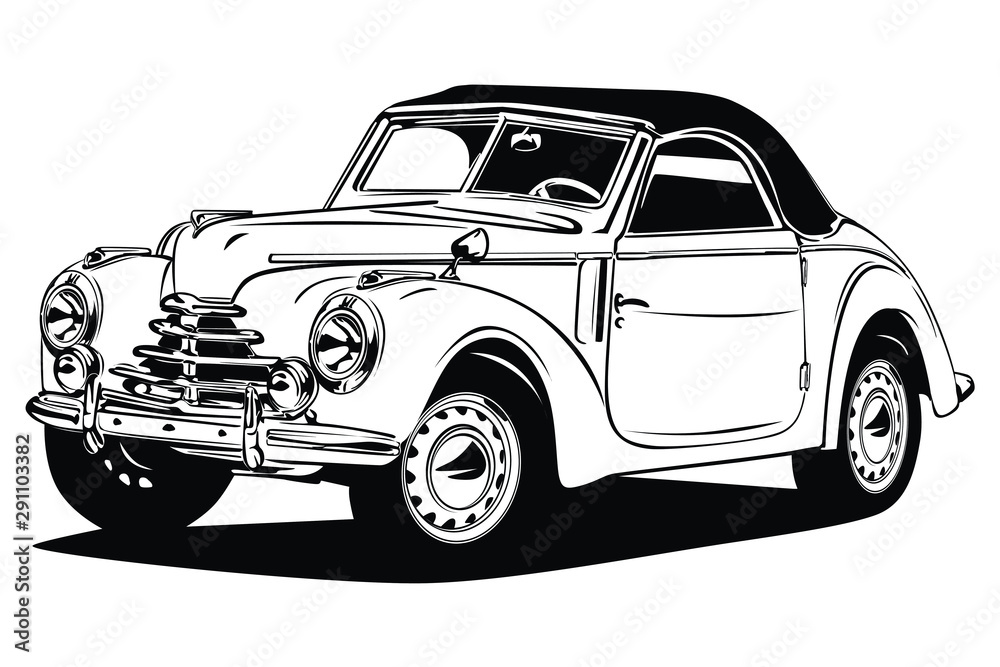 Classic vector retro vintage custom car design
