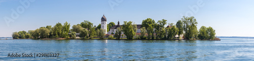 Foto Abtei Kloster auf Frauenchiemsee Panorama von Westen