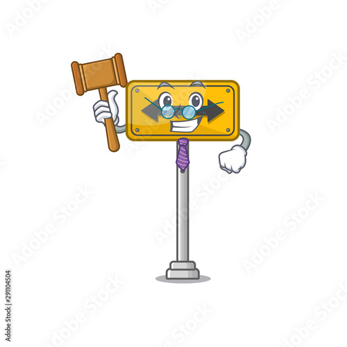 Judge pass on either side a mascot