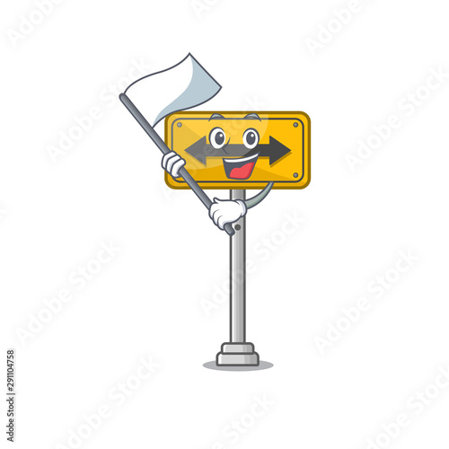 With flag pass on either side a mascot