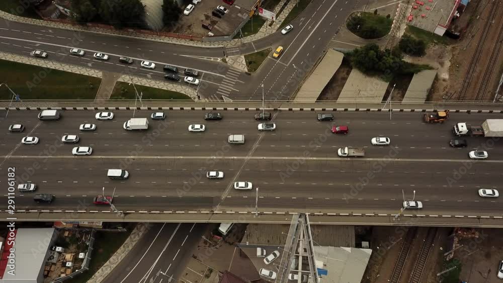 Drones Eye View - abstract road traffic jam top view, transportation concept 6 Drones Eye View - abstract road traffic jam top view, transportation concept 6