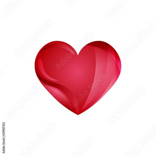 3d red Heart icons, sign of love