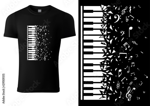 Black T-shirt Design with P...