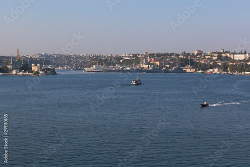 View from the North side of the Sevastopol port in the early summer morning, Crimea