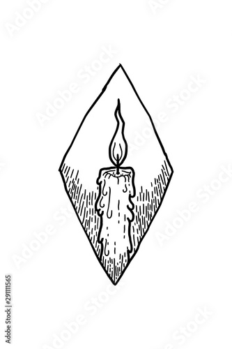 Vector hand drawn sketch of candle