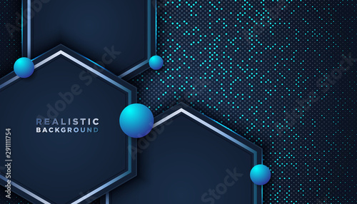 Dark abstract background with overlap layers. Luxury design concept