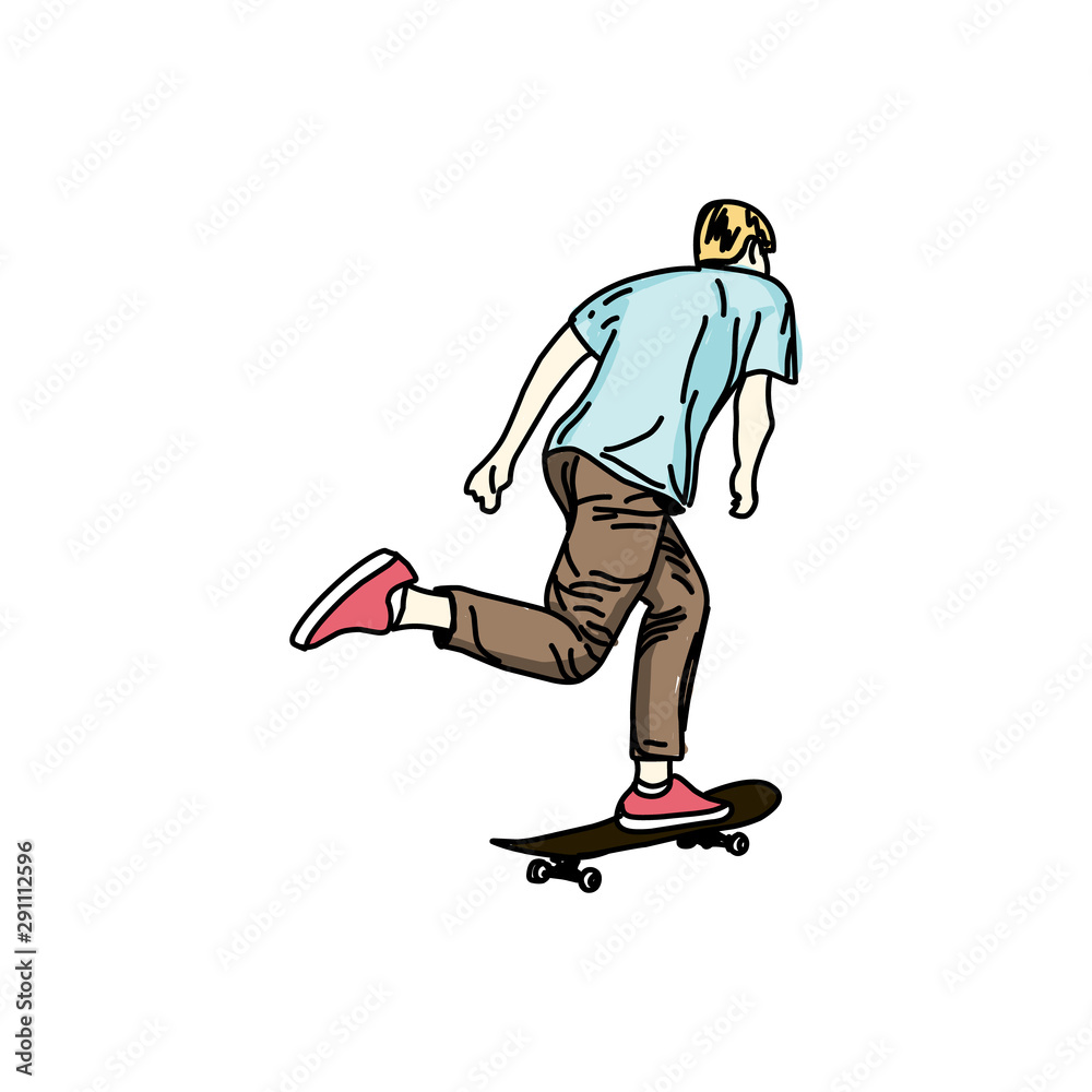 A skater style. Skateboard Vector illustration.