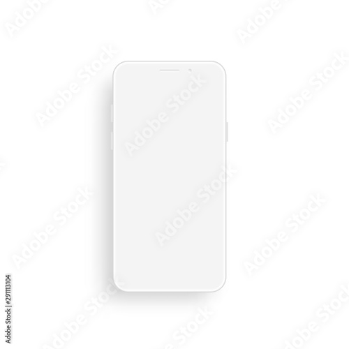 Vector clay smartphone mockup. Front view.