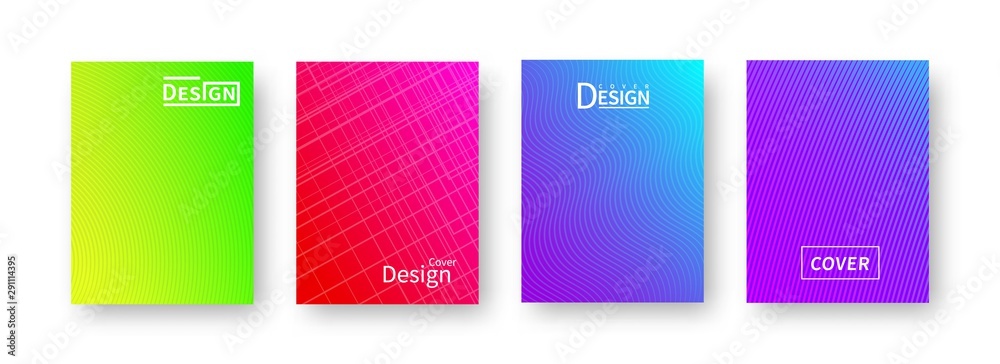 Trendy, abstract, gradient covers with with falling shadow. Ready covers design for use print. Vector geometric line wave, modern, geometric pattern background design.