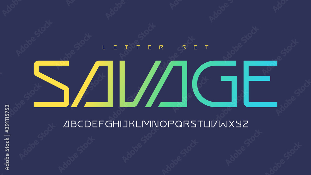 Contemporary uppercase letter set, vector alphabet, typography