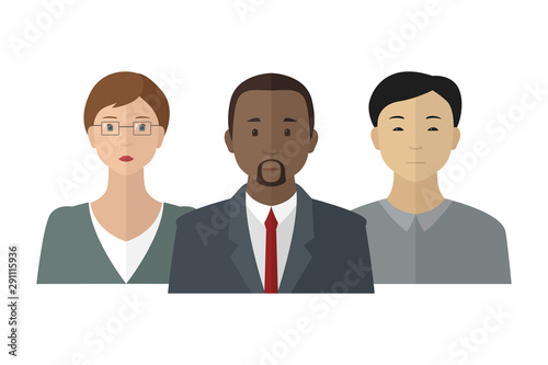 Team of international company. Vector illustration.