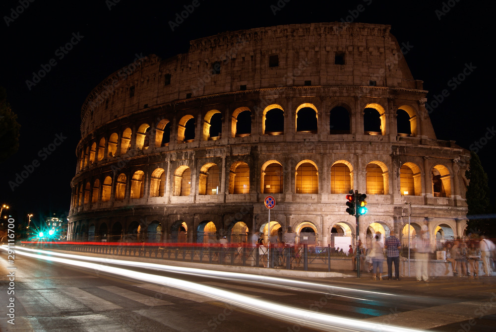Roman Colosseum Flavio at night.